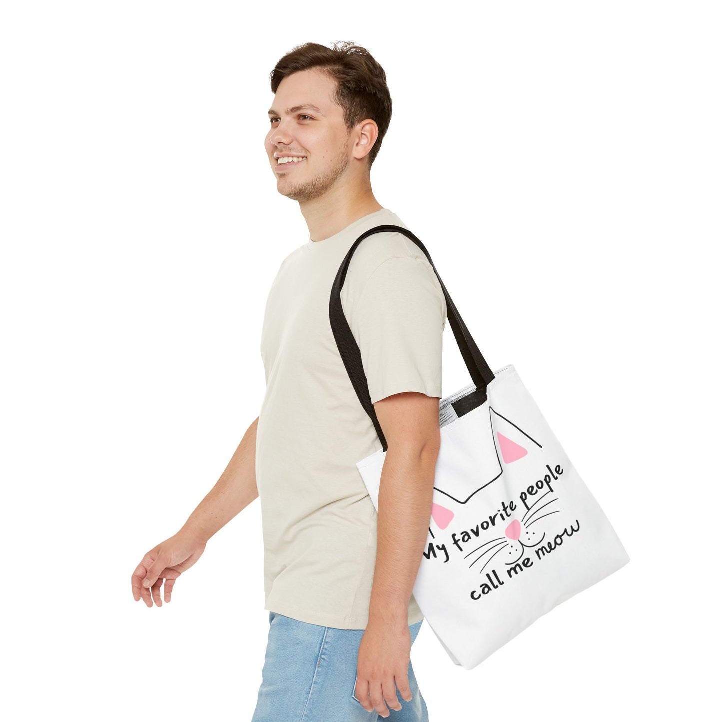 Cat Lover Tote Bag - My Favorite People Call Me Meow Cute Kitty Tote