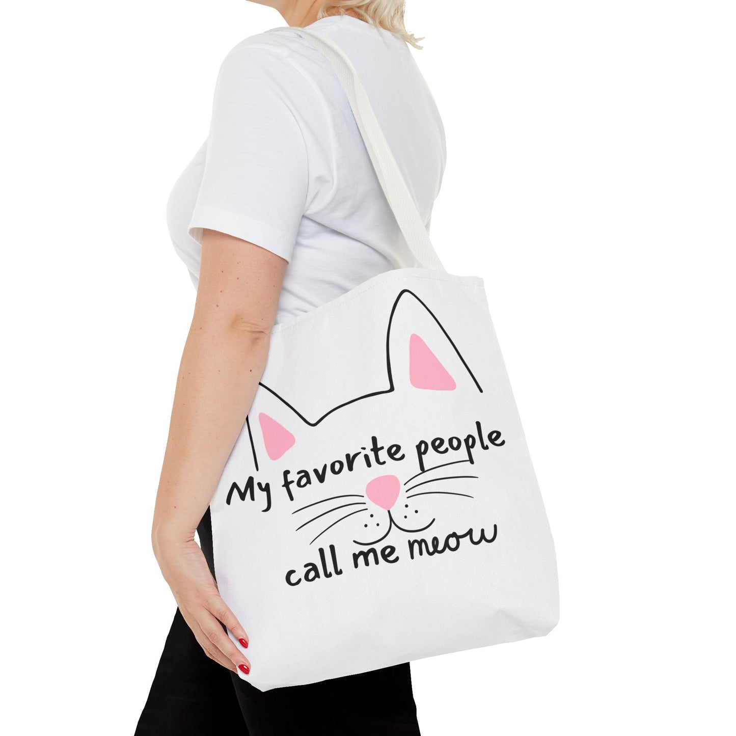 Cat Lover Tote Bag - My Favorite People Call Me Meow Cute Kitty Tote