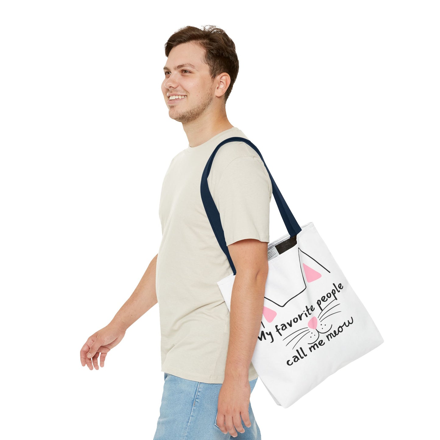 Cat Lover Tote Bag - My Favorite People Call Me Meow Cute Kitty Tote