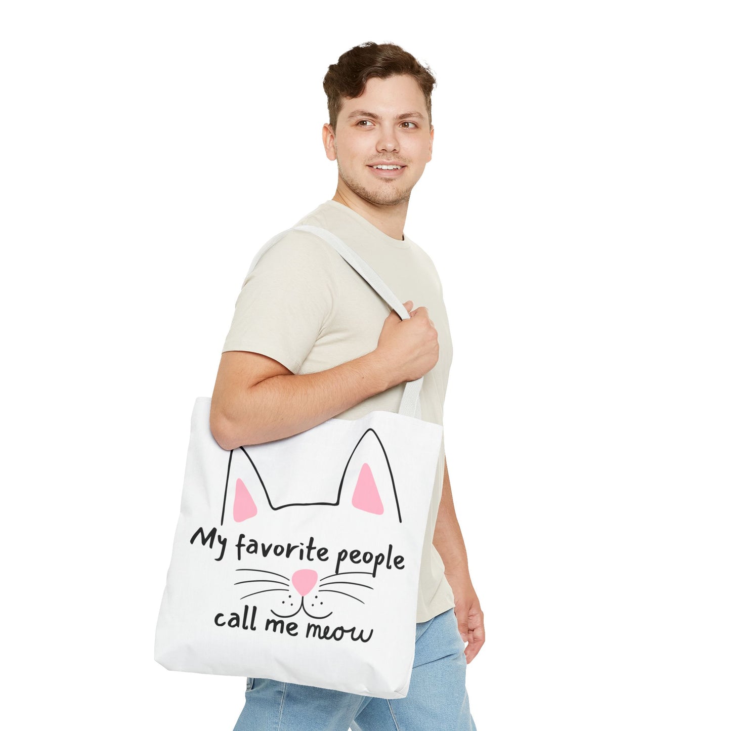Cat Lover Tote Bag - My Favorite People Call Me Meow Cute Kitty Tote