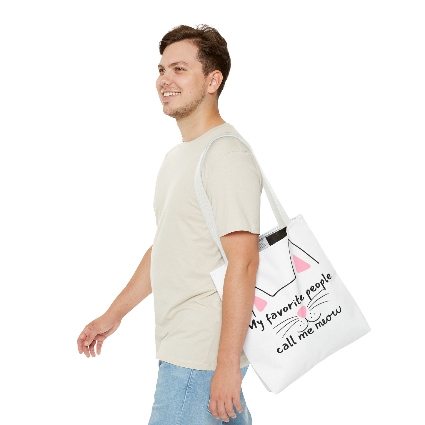 Cat Lover Tote Bag - My Favorite People Call Me Meow Cute Kitty Tote