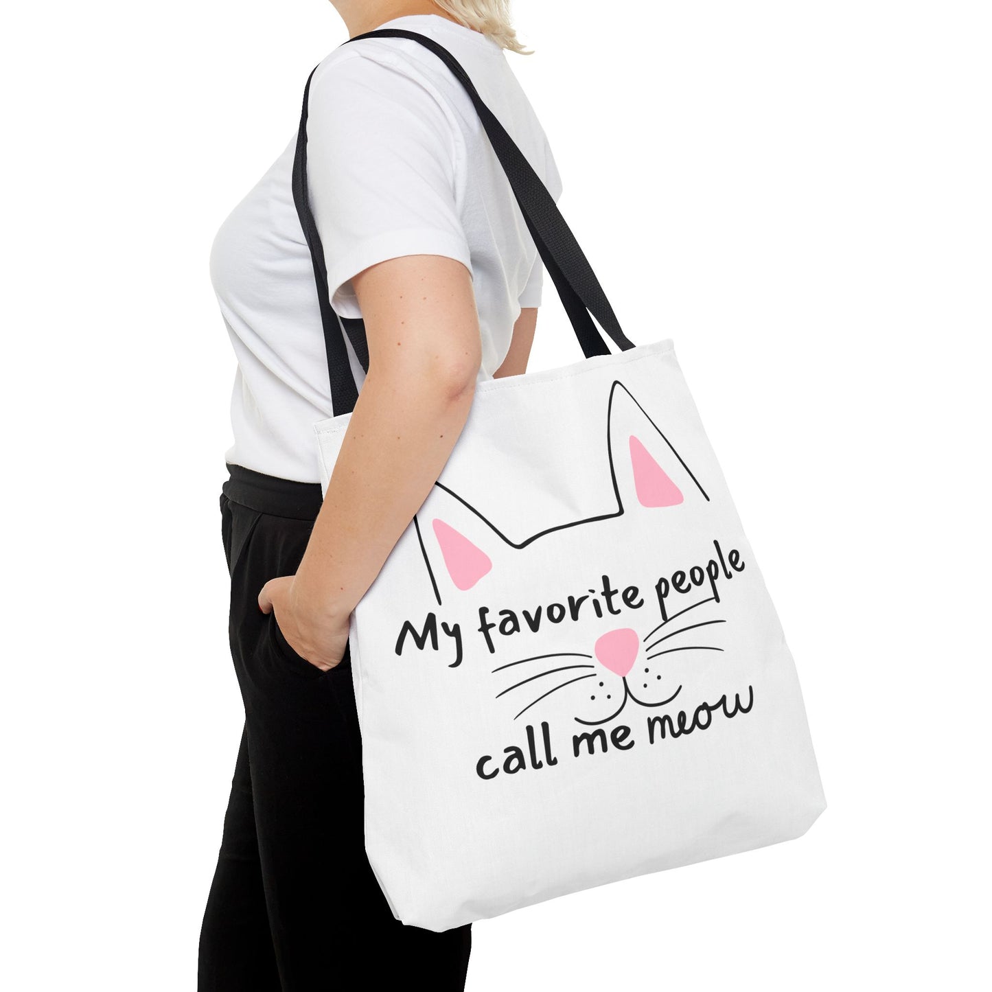 Cat Lover Tote Bag - My Favorite People Call Me Meow Cute Kitty Tote