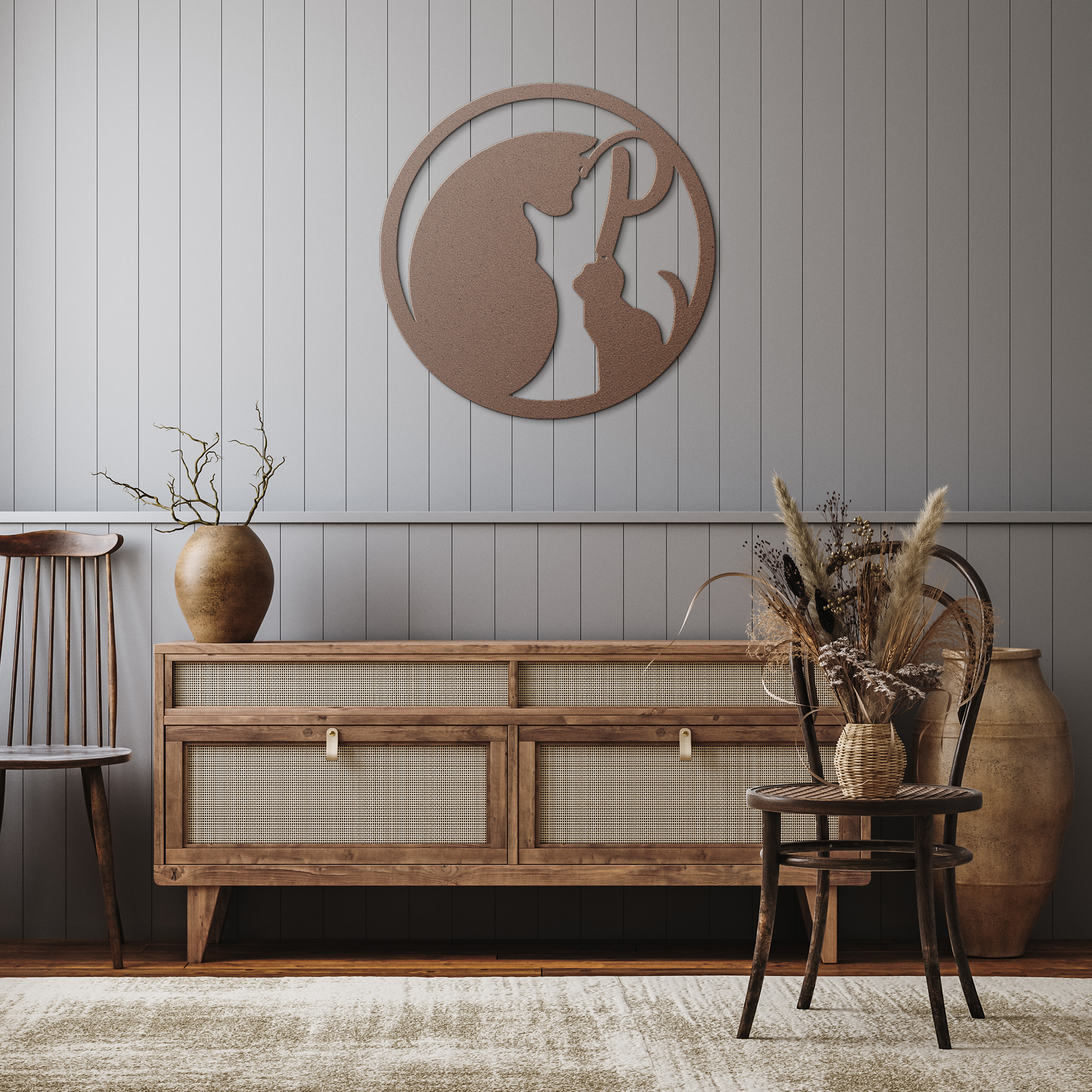 Metal_Cat_Sign_-_Monogram_P_Copper_Rustic_Hallway_Mockup.png