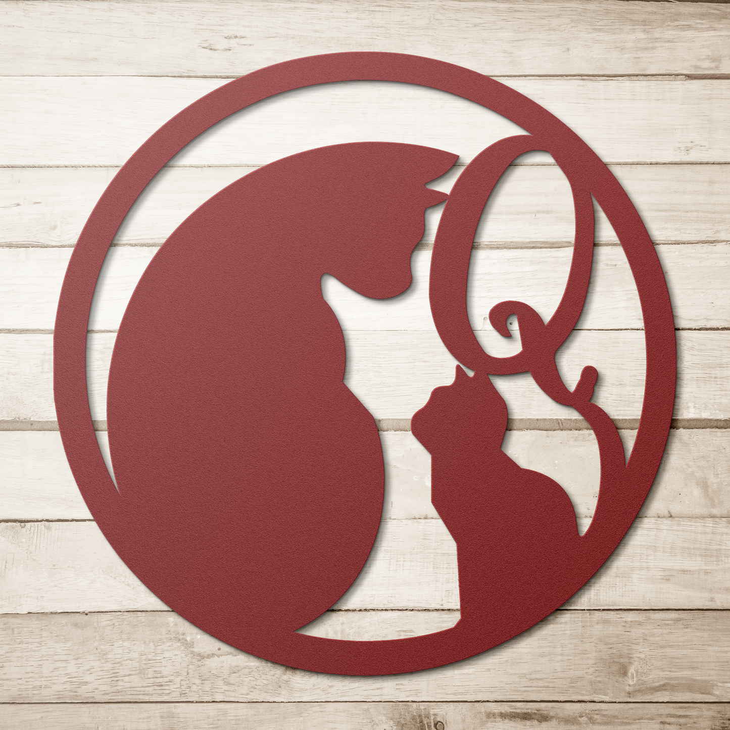 Metal_Cat_Sign_-_Monogram_Q_Red_Simple_Wood_BKGD_Mockup.png