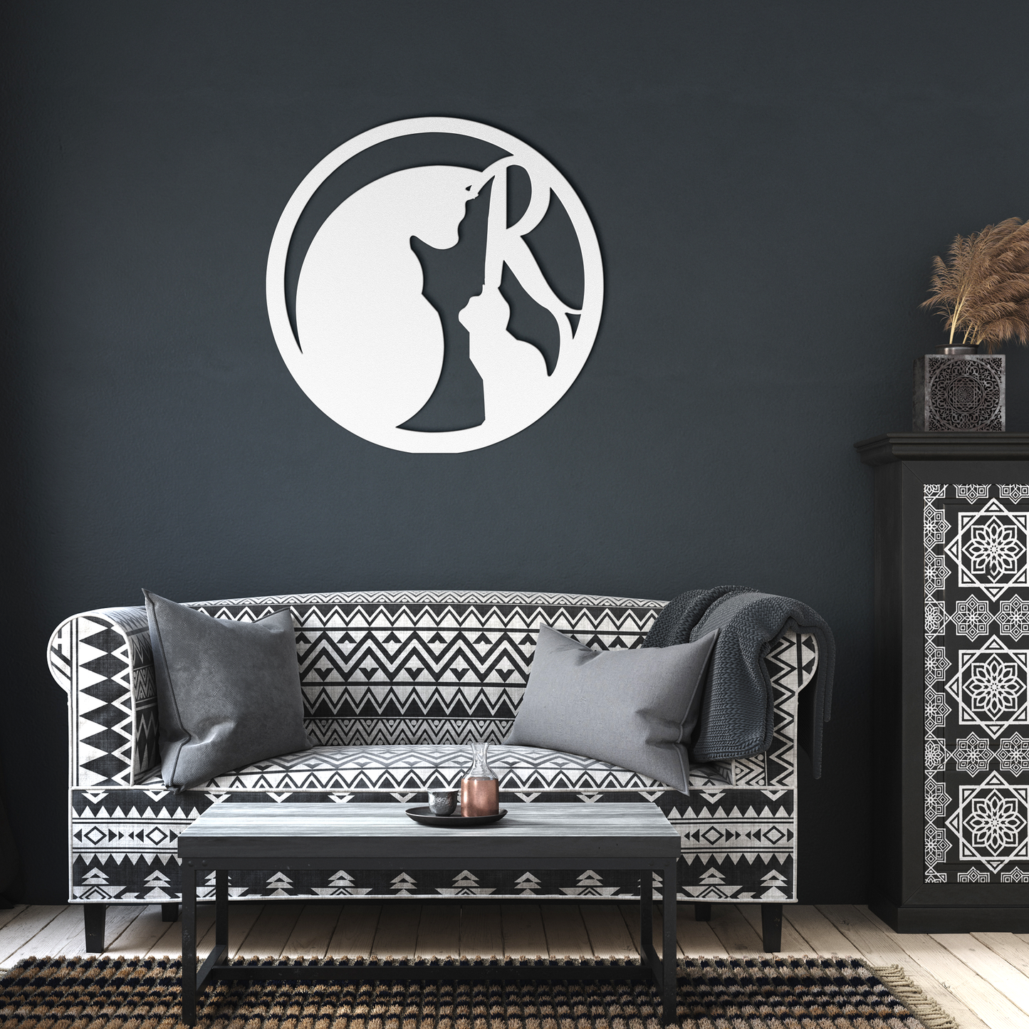 Metal_Cat_Sign_-_Monogram_R_White_Dark_Living_Room_Mockup.png