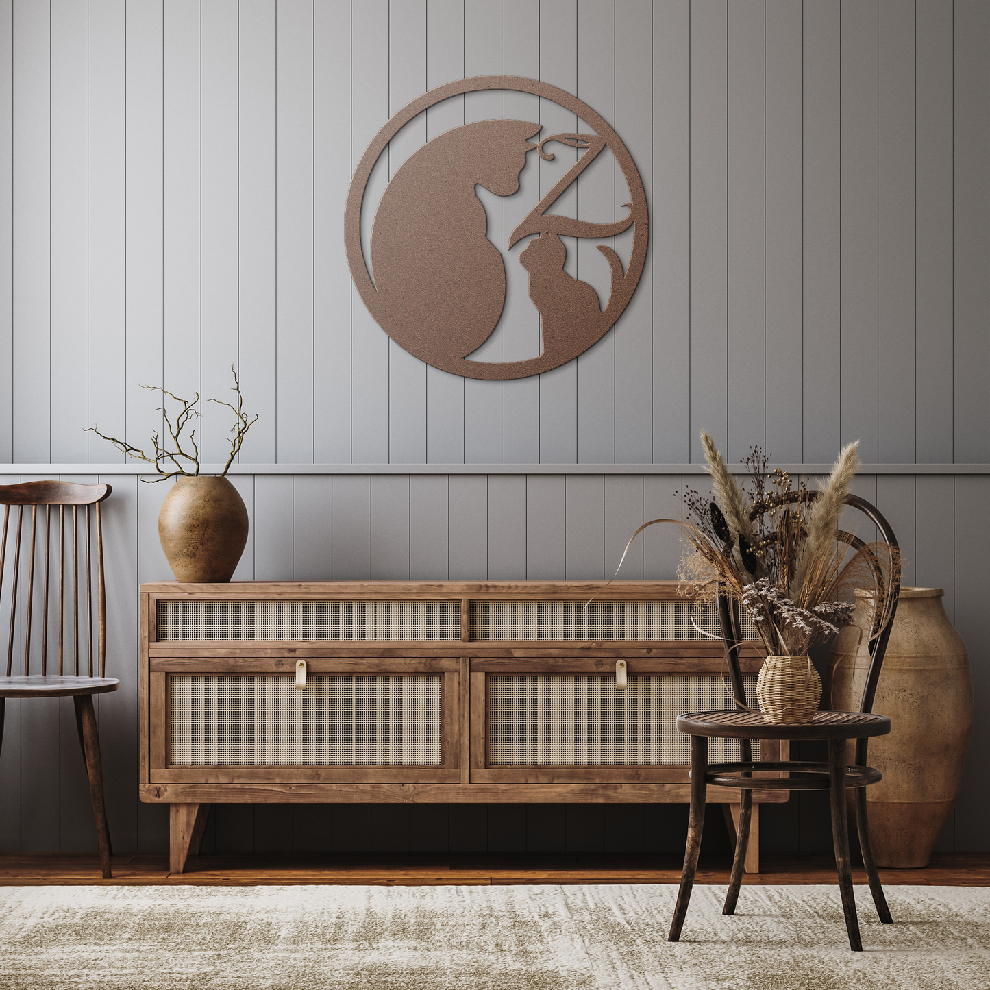 Metal_Cat_Sign_-_Monogram_Z_Copper_Rustic_Hallway_Mockup.png