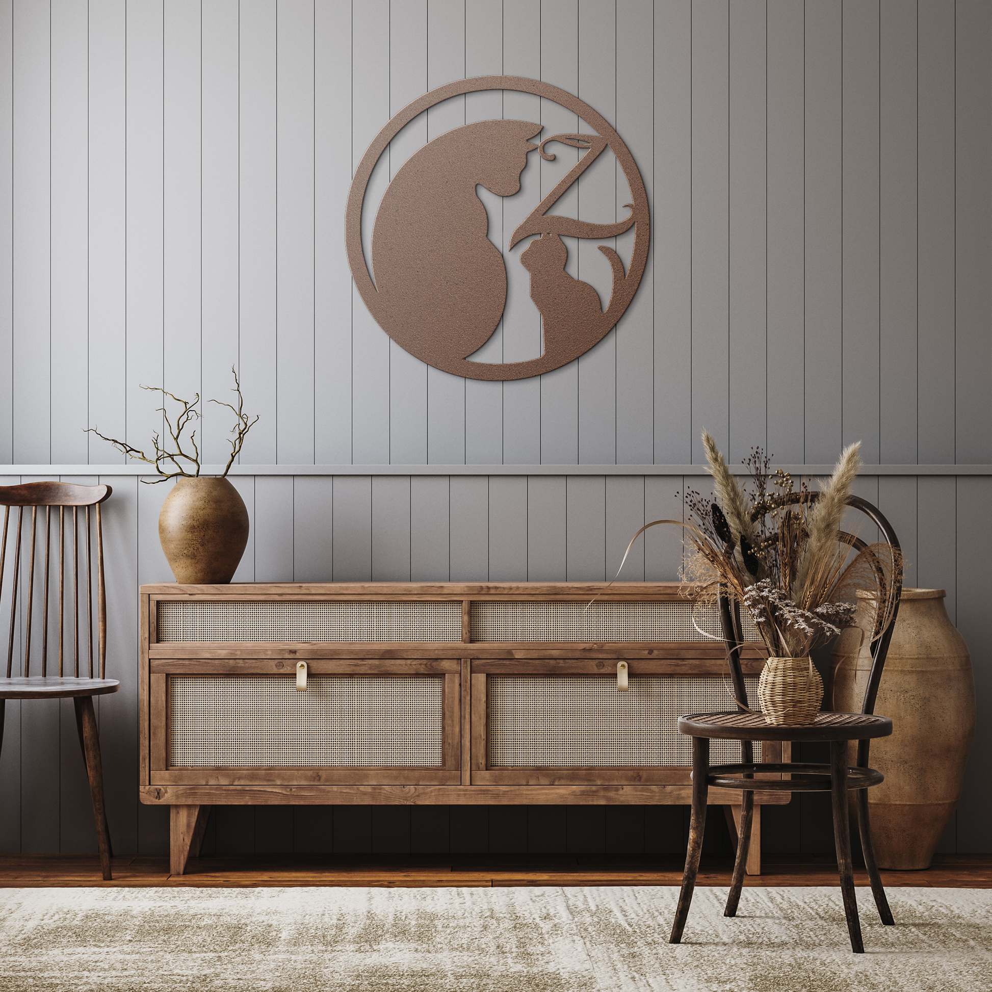 Metal_Cat_Sign_-_Monogram_Z_Copper_Rustic_Hallway_Mockup.png