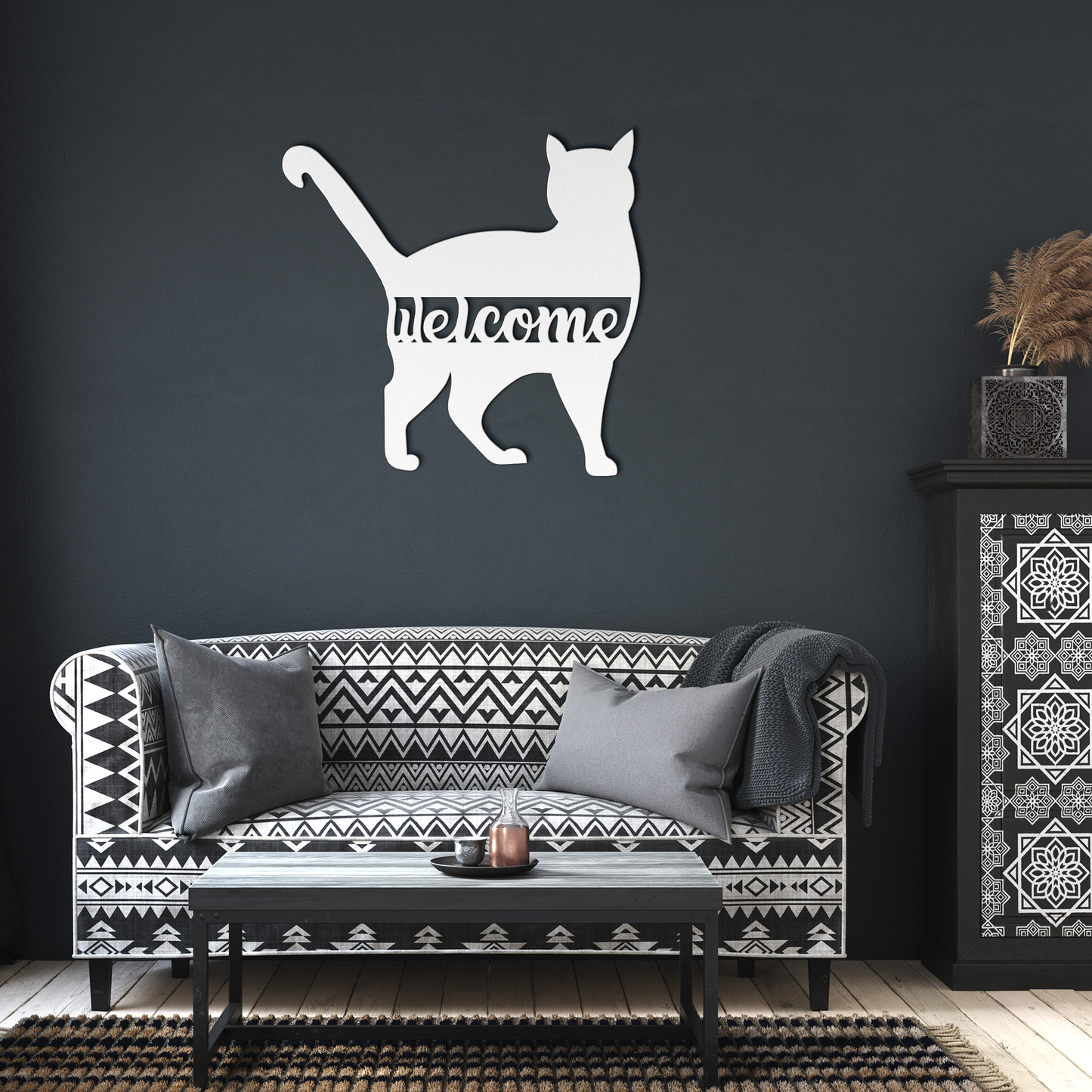 Metal_Cat_Welcome_Sign_Pet_Lover_Home_D_White_Dark_Living_Room_Mockup.png